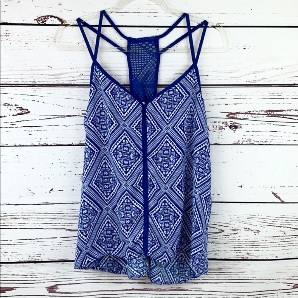 MAURICES | Boho Strappy Crochet Back Tank Cami Top